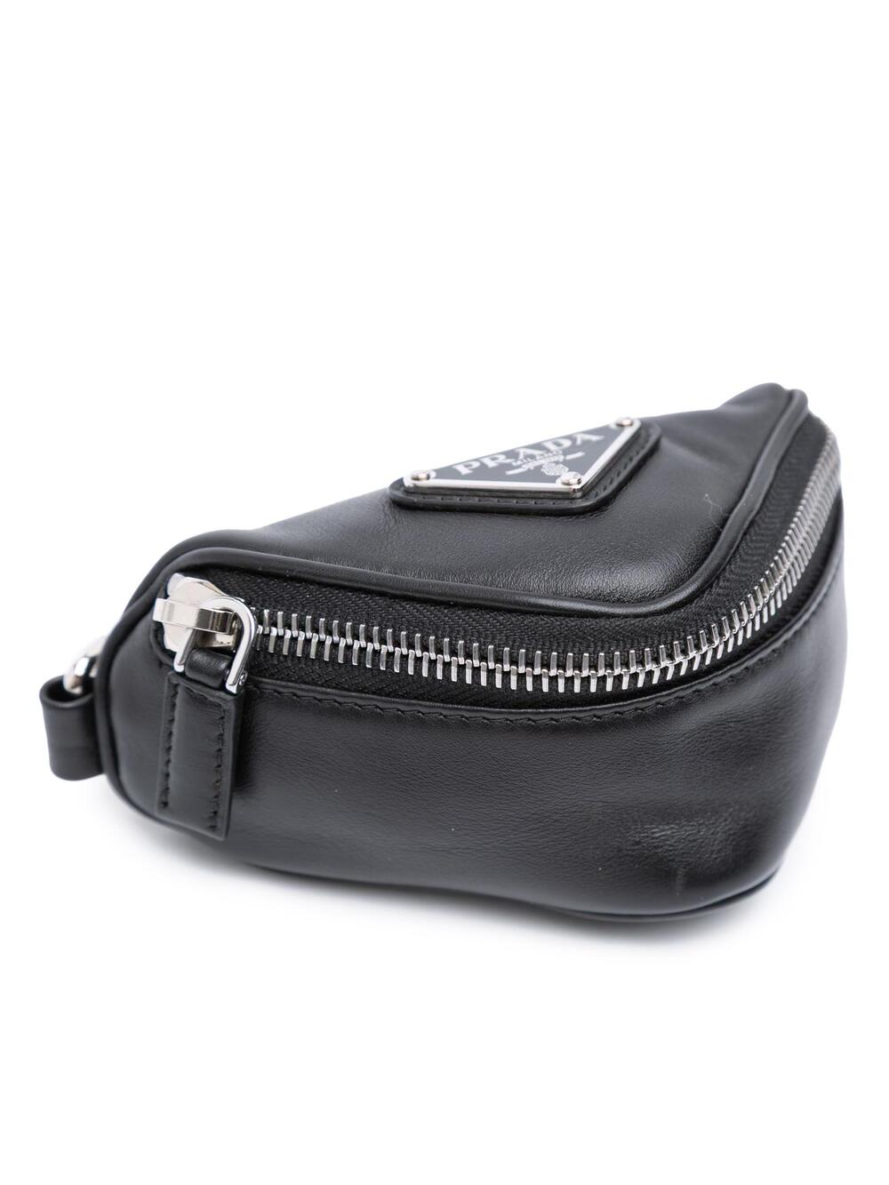 Prada Mini Soft Nappa Triangle Pouch #276725P55B - Picture 7 of 10